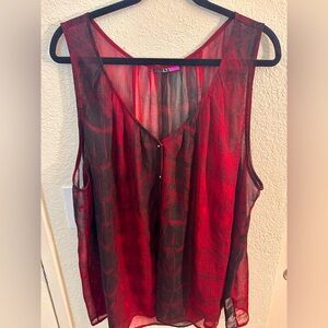 LYS Women's Red Sheer Top